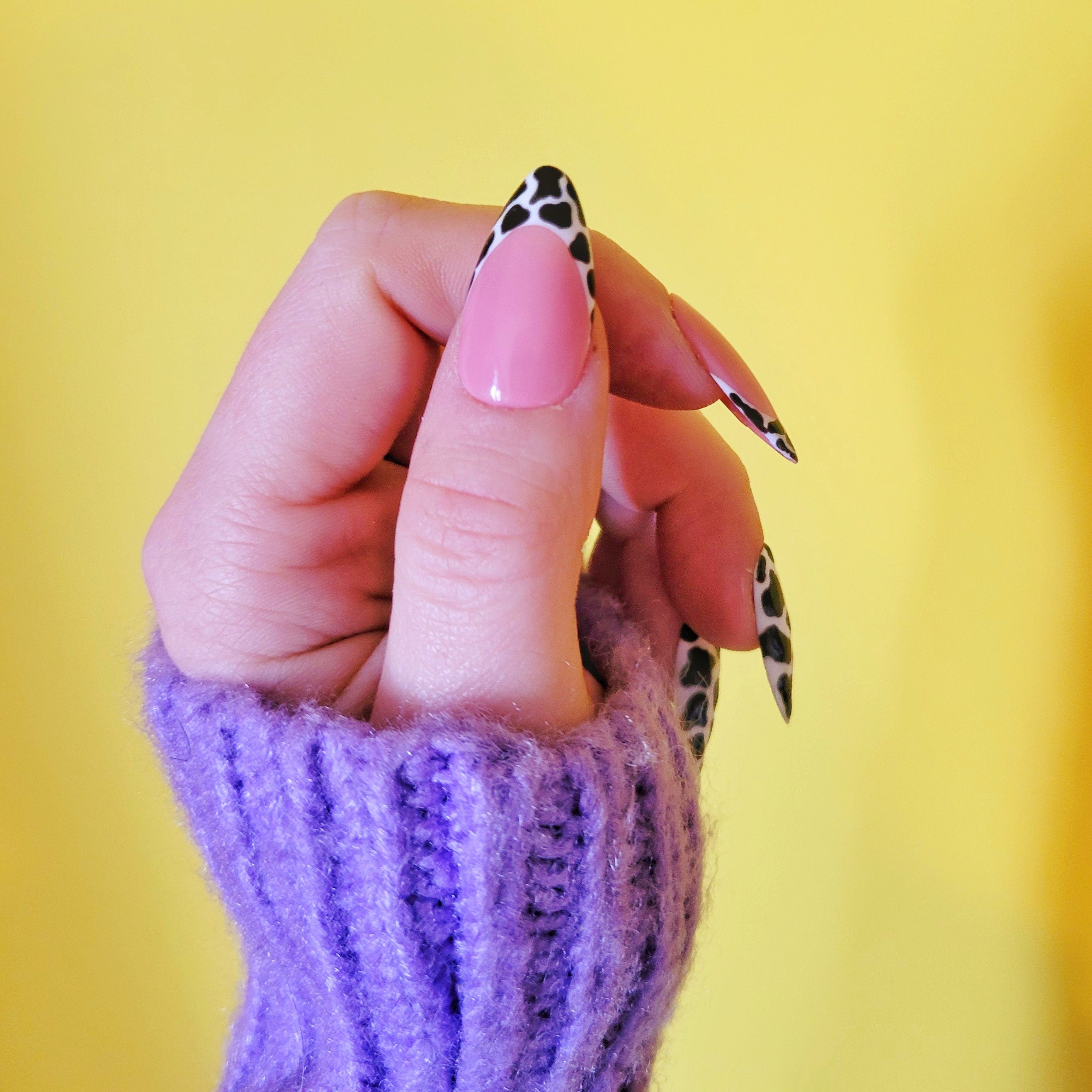 Press on nails Faux ongles motifs vache