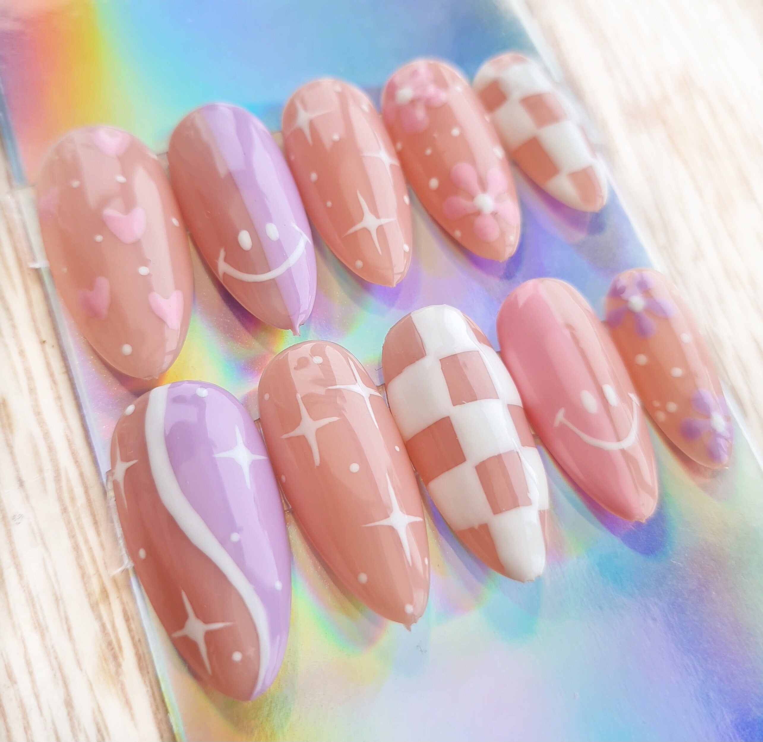 Press on nails Faux ongles Cute mix and match