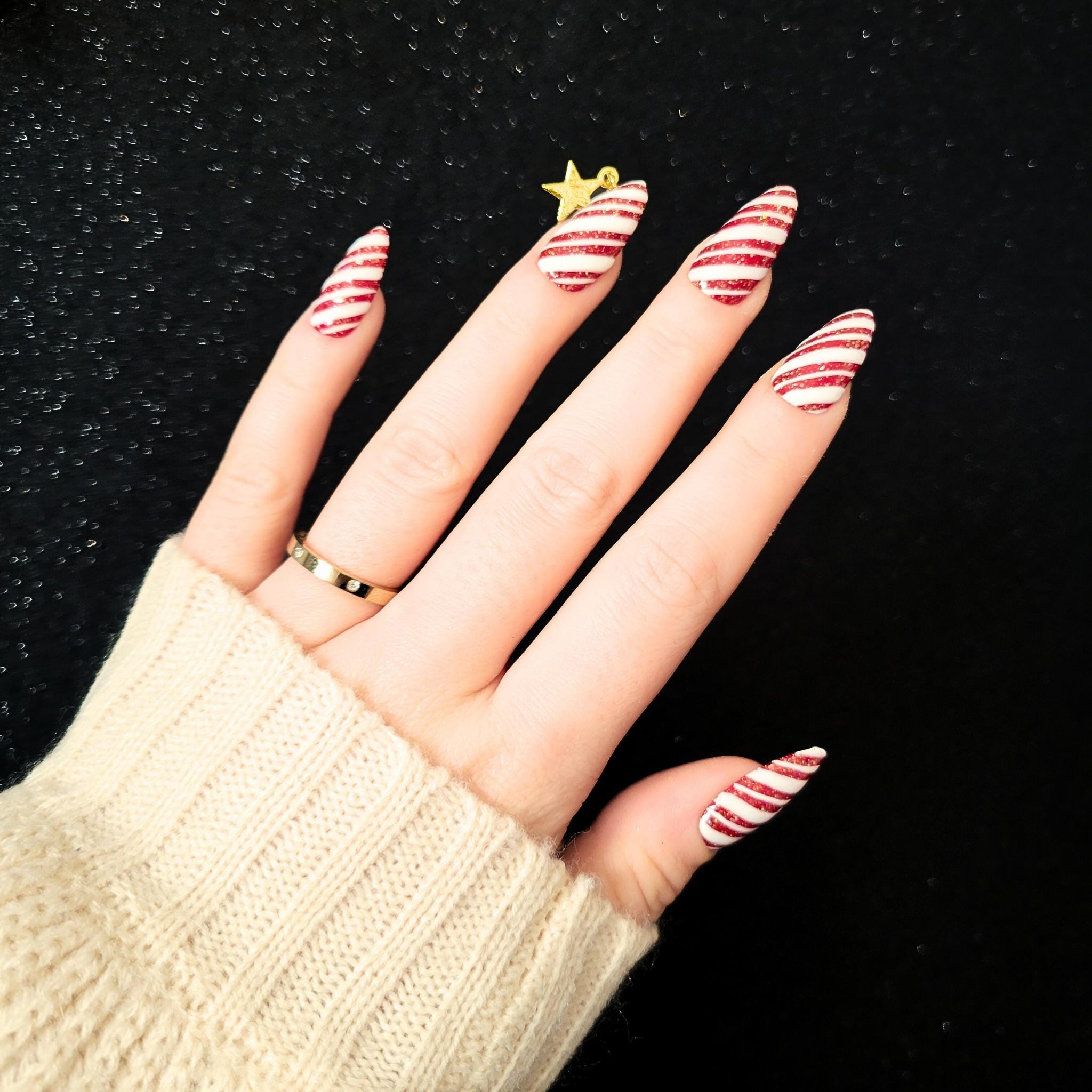 Press On Nails Noël Féerique Rose Irisé Givré