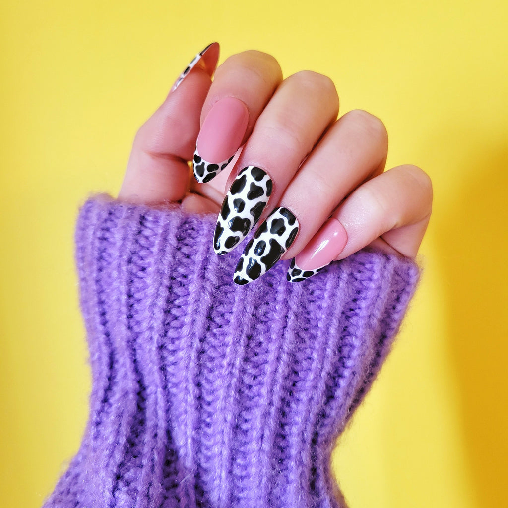 Press on nails Faux ongles motifs vache