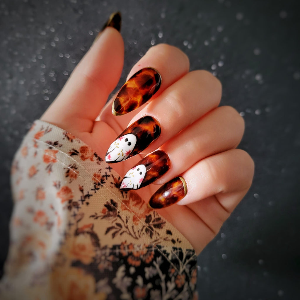 Press on nails Faux ongles Halloween fantômes