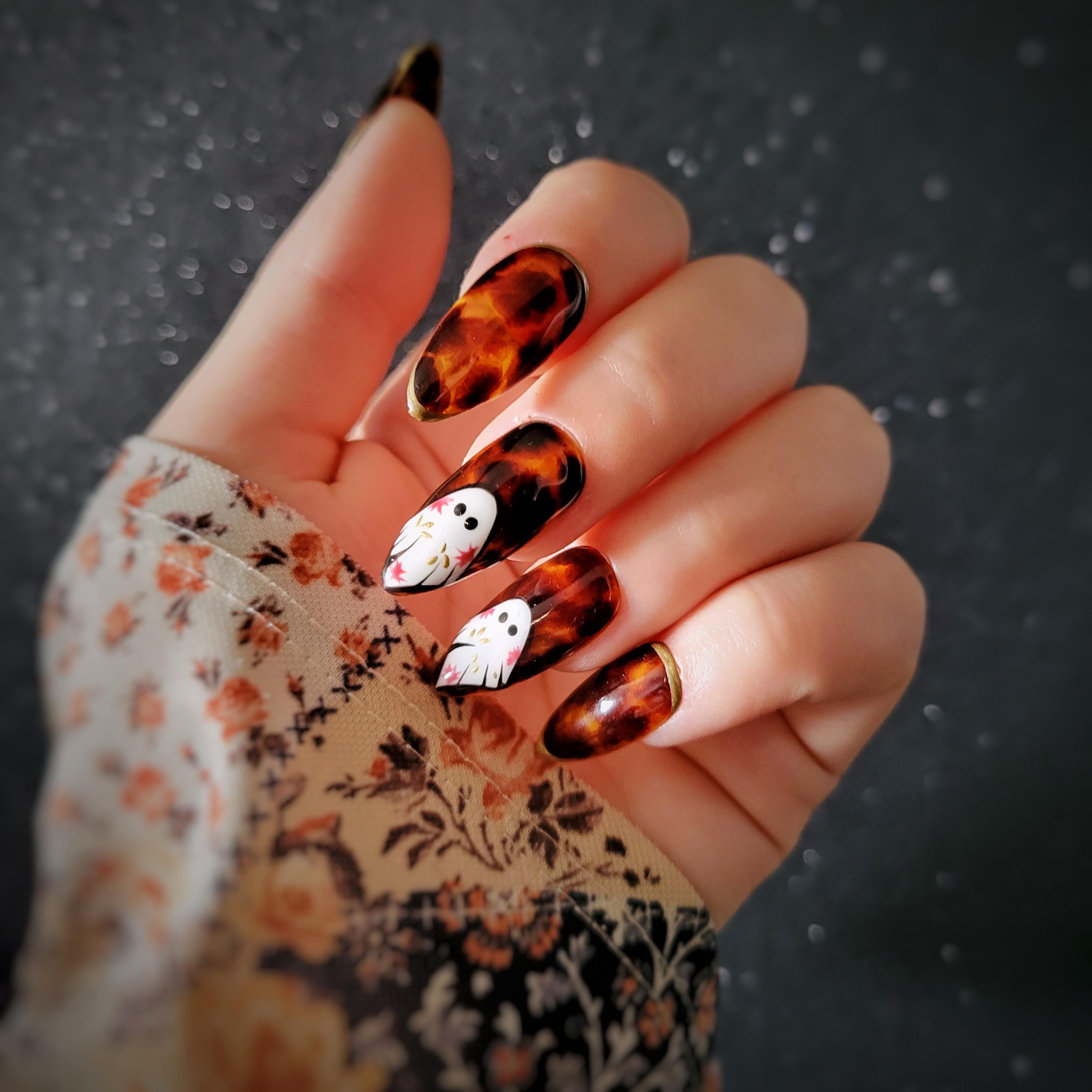 Press on nails Faux ongles Halloween fantômes