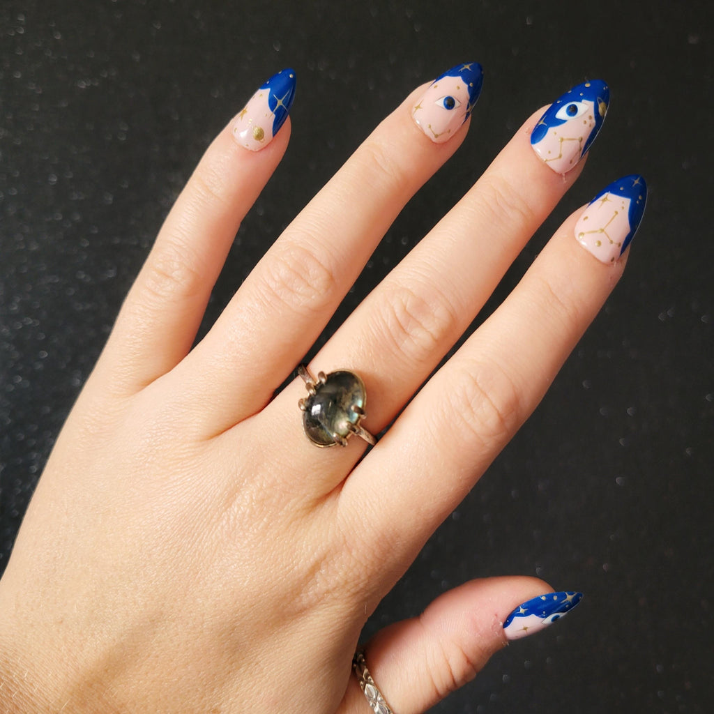 Press on nails Faux ongles Halloween mystic astrologie