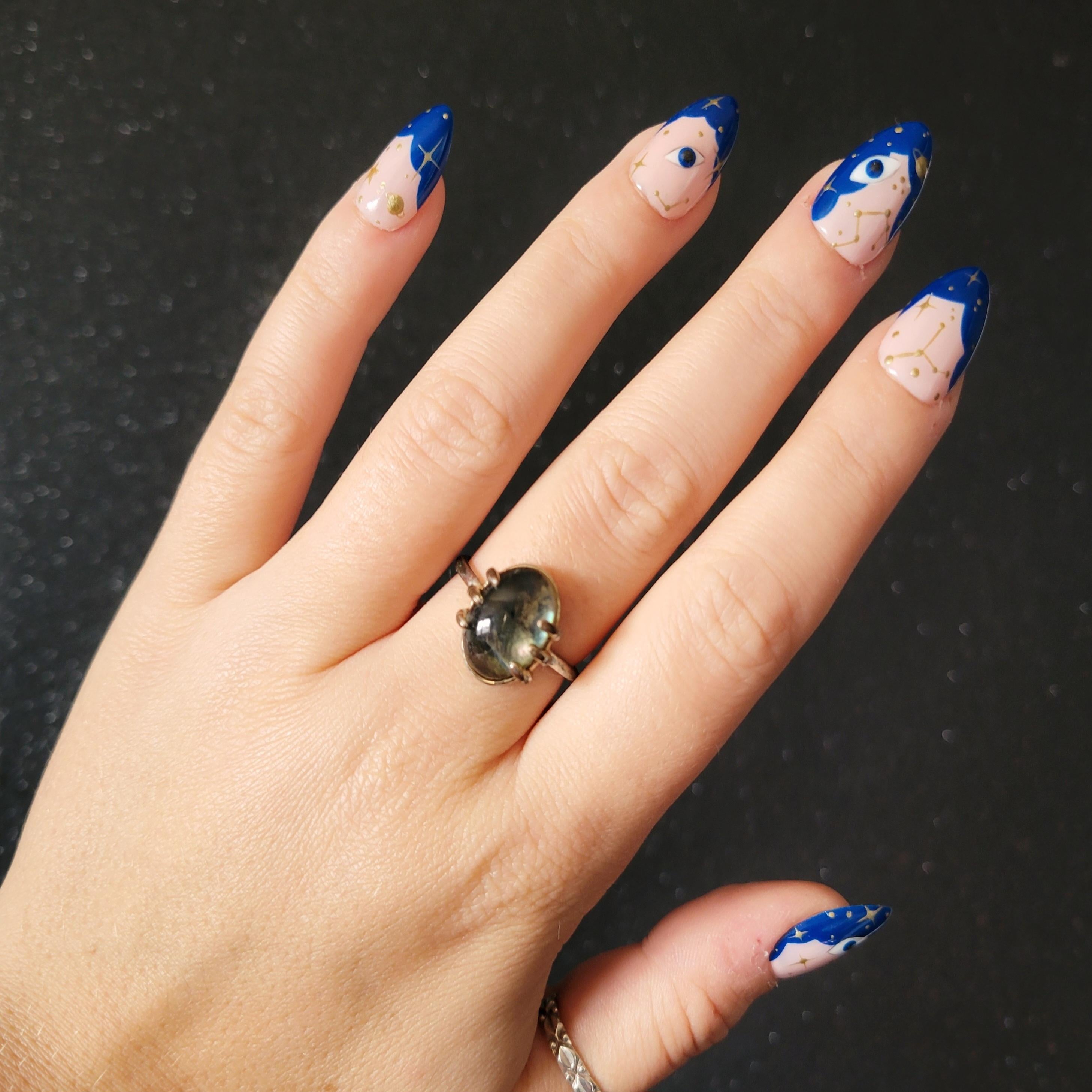 Press on nails Faux ongles Halloween mystic astrologie